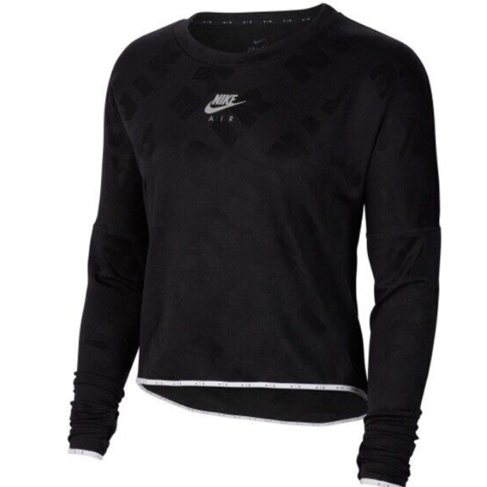 New Nike Dri-fit Women’s Functional Long Sleeve Crop Run Top Midlayer CJ1882-010